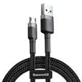 Laidas USB - USB micro 1m 2.4A  pintas (dvipusis) juodas (black) Baseus CAMKLF-BG1